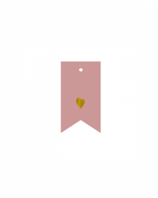Etiķete Heart, Old Rose