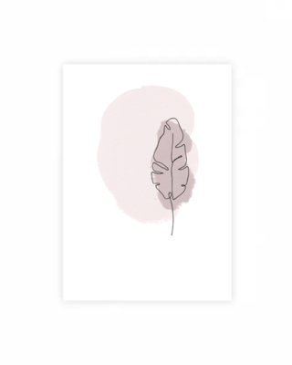 Biglietto auguri The Leaf, Pastel Line art, Liene Geidāne
