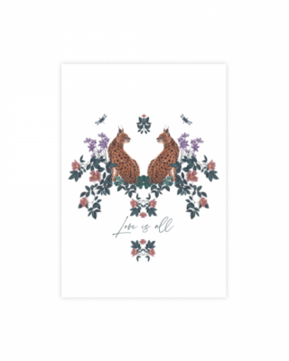Biglietto auguri Love is all, Enchanted forest, Lynx, Manilla