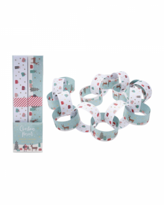 Decoro carta Christmas chains, Green, White, 100 pz