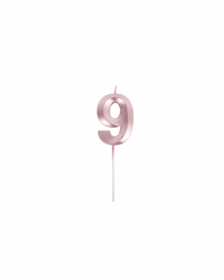 Candeline compleanno numero 9, oro rosa