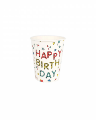 Bicchieri carta set Happy Birthday, 8 pz., My little day