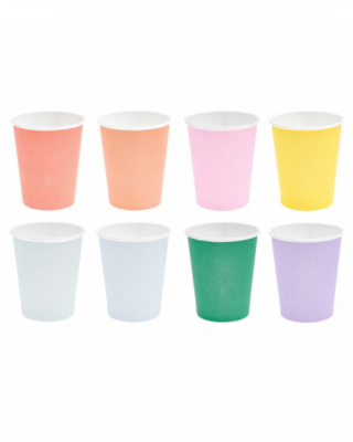 Bicchieri di carta multicolour, set da 12 pz.