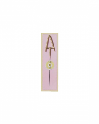 Candelina scintillante per torta, lettera A, oro