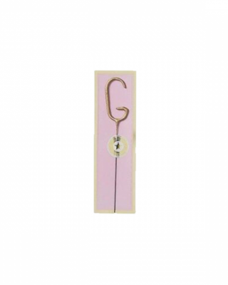 Candelina scintillante per torta, lettera G, oro