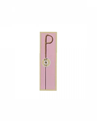 Candelina scintillante per torta, lettera P, oro