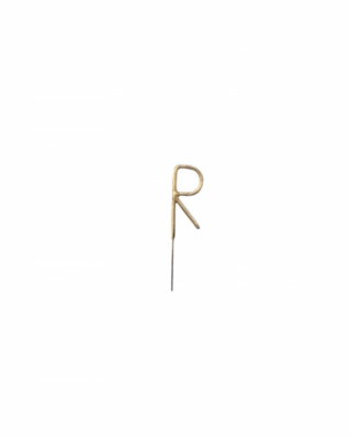 Candelina scintillante per torta, lettera R, oro