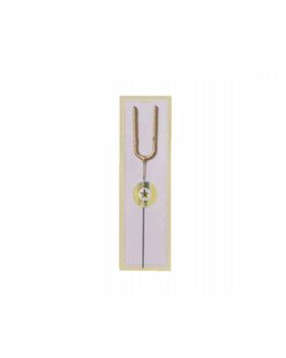 Candelina scintillante per torta, lettera U, oro