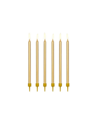 Candeline compleanno, oro,  12 pz