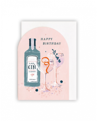 Biglietto Auguri compleanno, Happy Birthday Gin, Sister paper